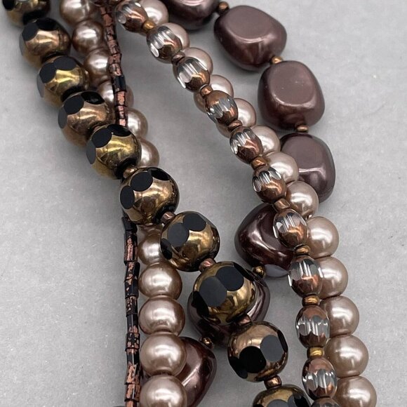 Coldwater Creek Multi strand Beaded Necklace Lobster Closure Adjustable - Picture 5 of 5